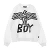 Boy London Tape Eagle Sweat Men's Crewneck Sweatshirt In White/black