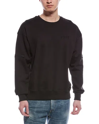 Boy London Tipped Up Crewneck Sweatshirt In Black