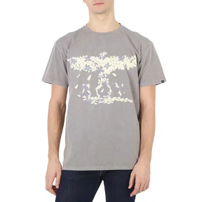 Boy London Washed Grey Boy Eagle Blossom Cotton T-shirt In Gray