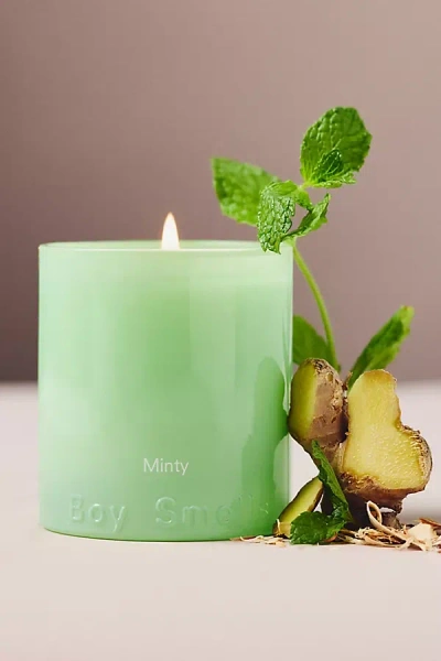 Boy Smells Minty Boxed Glass Candle In Green