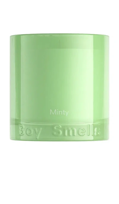 Boy Smells Minty Boxed Glass Candle In Green