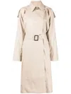 Boyarovskaya Logo-patch Belted Trench Coat In Neutrals