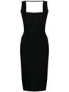 Boyarovskaya Square-neck Knitted Midi Dress In Black