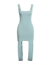 Boyarovskaya Woman Mini Dress Sky Blue Size L Viscose, Polyester