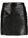Boyarovskaya Zip-up Leather Skirt In Black