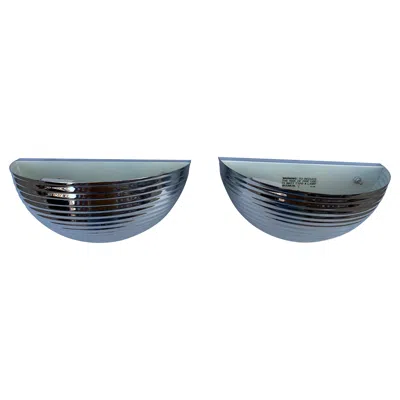 Pre-owned Boyd Lighting Modern Chrome Ribbed Wall Sconces By , Usa, 1984 In Transparent