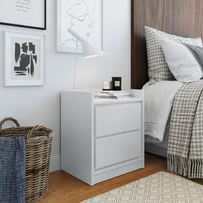 Boyd Sleep Adagio Mid-century Modern Low Profile Nightstand In White