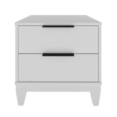 Boyd Sleep Mackay Modern Double Drawer Nightstand In White