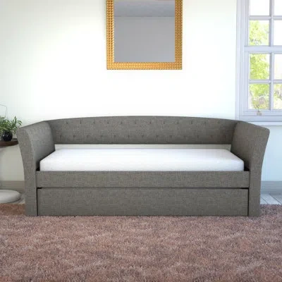 Boyd Sleep New Castle Upholstered Twin Daybed With Pull Out Trundle In Gray