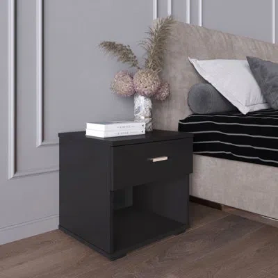Boyd Sleep Novara Single Drawer Low Profile Nightstand In Black