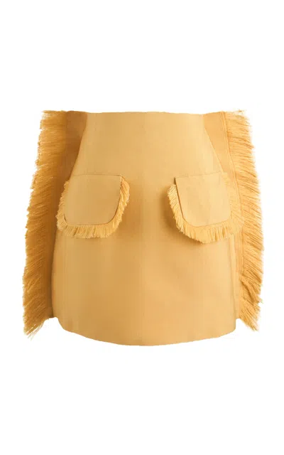 Boyedoe Likem Pocket-detailed Cotton-blend Mini Skirt In Tan