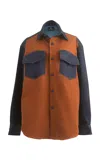 Boyedoe Yomavu Denim-paneled Cotton-blend Top In Multi