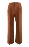 Boyedoe Zuhrah Cotton-blend Wide-leg Pants In Brown