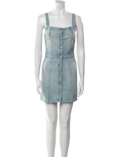 Pre-owned Boyish Square Neckline Mini Dress In Blue
