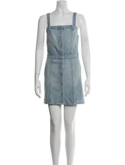 Pre-owned Boyish Square Neckline Mini Dress In Blue