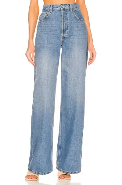 Boyish The Jovi Relaxed Straight Wide Leg Jeans In Rio Bravo In Blue