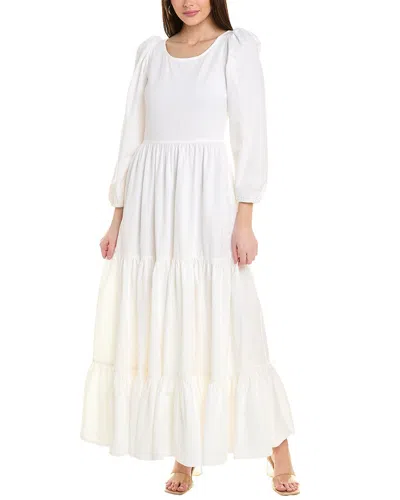 Boyish Tiered Maxi Dress In White