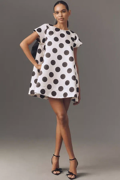 Boyko Rita Short-sleeve Bow-back Swing Mini Dress In Black