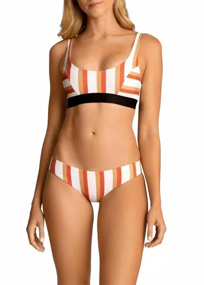 Boys And Arrows Women's Striped Bikini Bottom In Orange Stripe In Multi