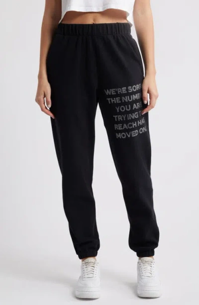 Boys Lie 1-800 Mac Embellished Slim Cotton Graphic Joggers In Black