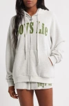 Boys Lie All Star Front Zip Waffle Stitch Hoodie In White