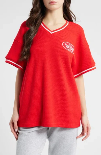 Boys Lie Along The Ride To Homerun Hero Top In Red