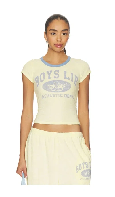 Boys Lie Athletic Depts V3 Baby Tee In Yellow