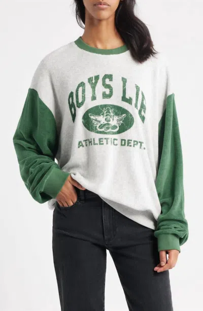 Boys Lie Athletics Kara Crewneck Sweatshirt In Grey/green In Multi