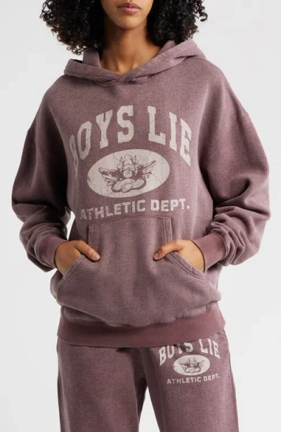 Boys Lie Athletics Racer Hoodie In Burgundy