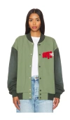 Boys Lie Varsity Jacket In Green In 绿色