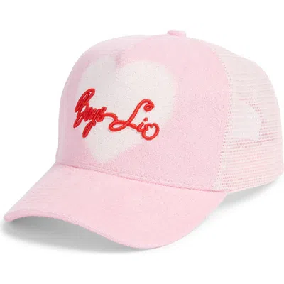 Boys Lie Be Mine Trucker Hat In Pink