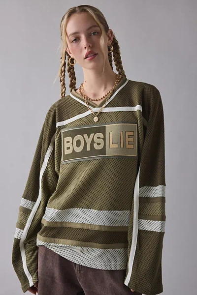 Boys Lie Better Half Garden Long Sleeve Jersey Top In Green, Women's At Urban Outfitters