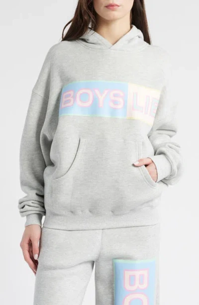 Boys Lie Better Half Racer Hoodie In Grey