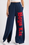 Boys Lie Better Luck Next Time Cotton Blend Sweatpants In Navy
