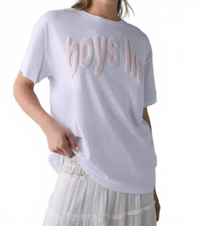 Boys Lie Block Their Number Boyfriend Tee In White