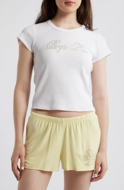 Boys Lie Boys Will Be Boys Crop T-shirt In White