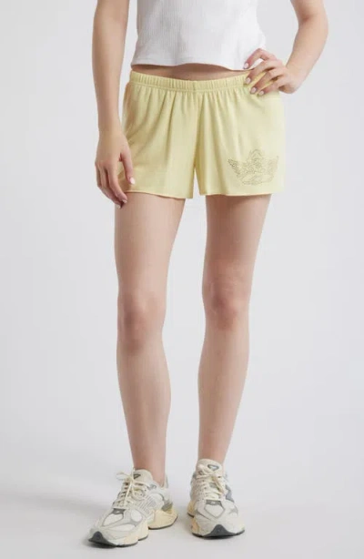 Boys Lie Boys Will Be Boys Sweat Shorts In Yellow