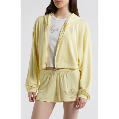 Boys Lie Boys Will Be Boys Zip-up Sweatshirt In Yellow