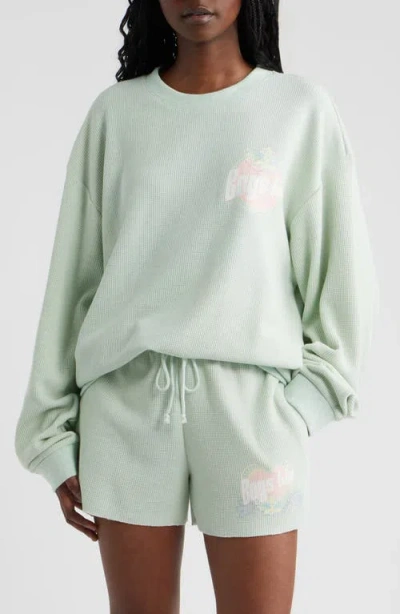 Boys Lie Breakfast Beers Kara Thermal Sweatshirt In Green