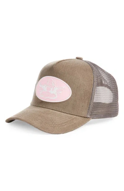 Boys Lie Breaking Point Corduroy Trucker Hat In Brown