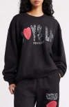 Boys Lie Caitlyn Coded Logo Crewneck Sweatshirt In Black