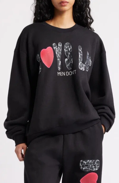 Boys Lie Caitlyn Coded Logo Crewneck Sweatshirt In Black