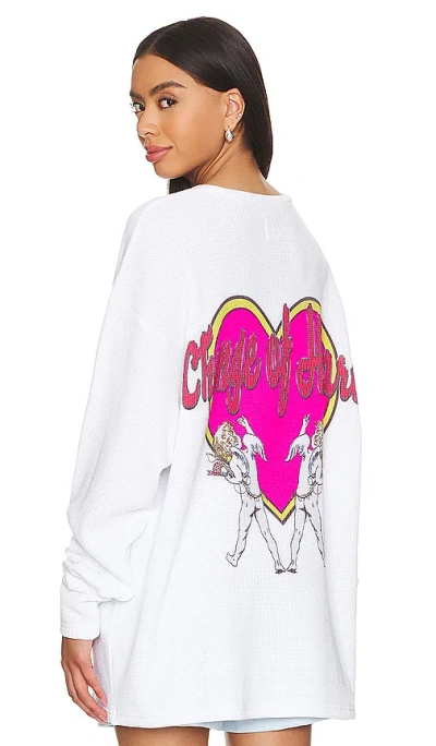 Boys Lie Change Of Heart Thermal Boyfriend Tee In 白色