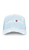 Boys Lie 1-800 Heart Boys Distressed Trucker Hat In Blue