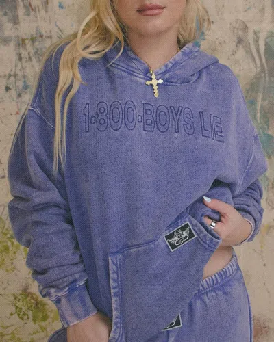 Boys Lie Disconnected Racer Hoodie In Blue