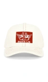 Boys Lie Distressed Corduroy Trucker Hat In White