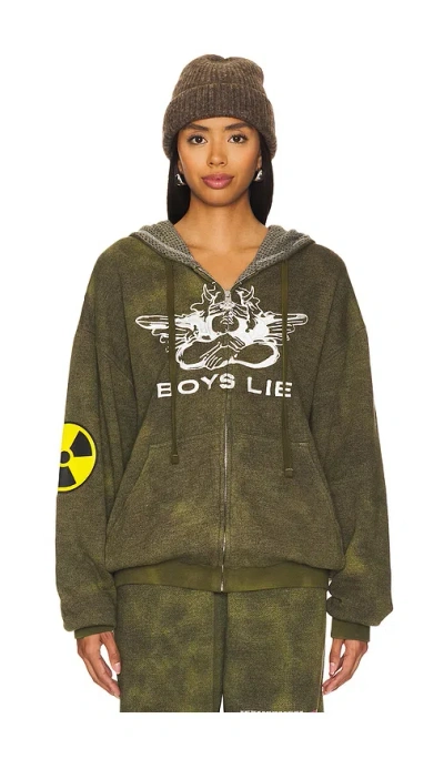 Boys Lie Don't Test Me Terry Natural Harley Hoodie In Army