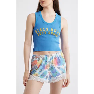 Boys Lie Girls Rule Boys Drool Rib Tank In Blue
