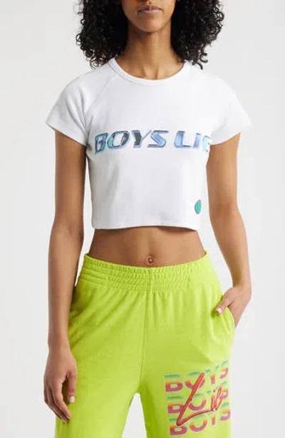 BOYS LIE BOYS LIE GOTTA JET ALL YOURS CROP GRAPHIC T-SHIRT