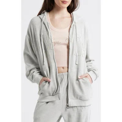 Boys Lie Grey Area Thermal Zip Sweatshirt In Gray